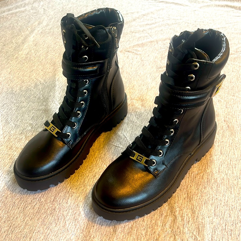 New Guess Combat Black Boots